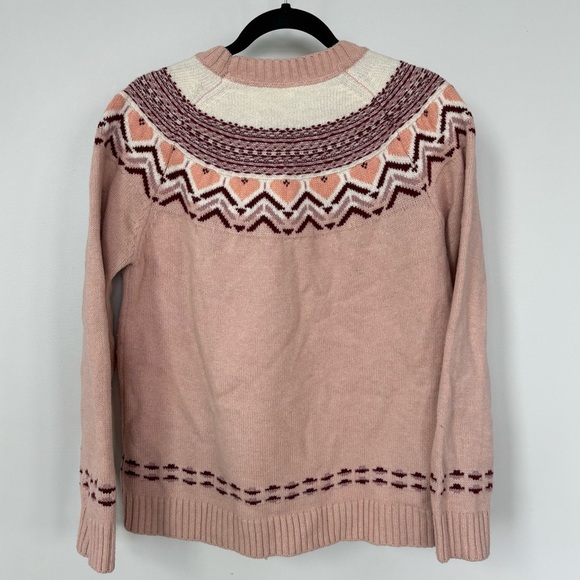 Kari Traa Blush Color Fair Isle Print Sweater Size L - Picture 1 of 7